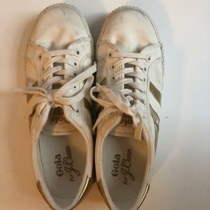 Gola for J. Crew White and Gold Sneakers